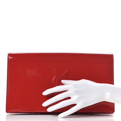 Saint Laurent Patent Monogram Large Belle De Jour Clutch Red 2 of 7