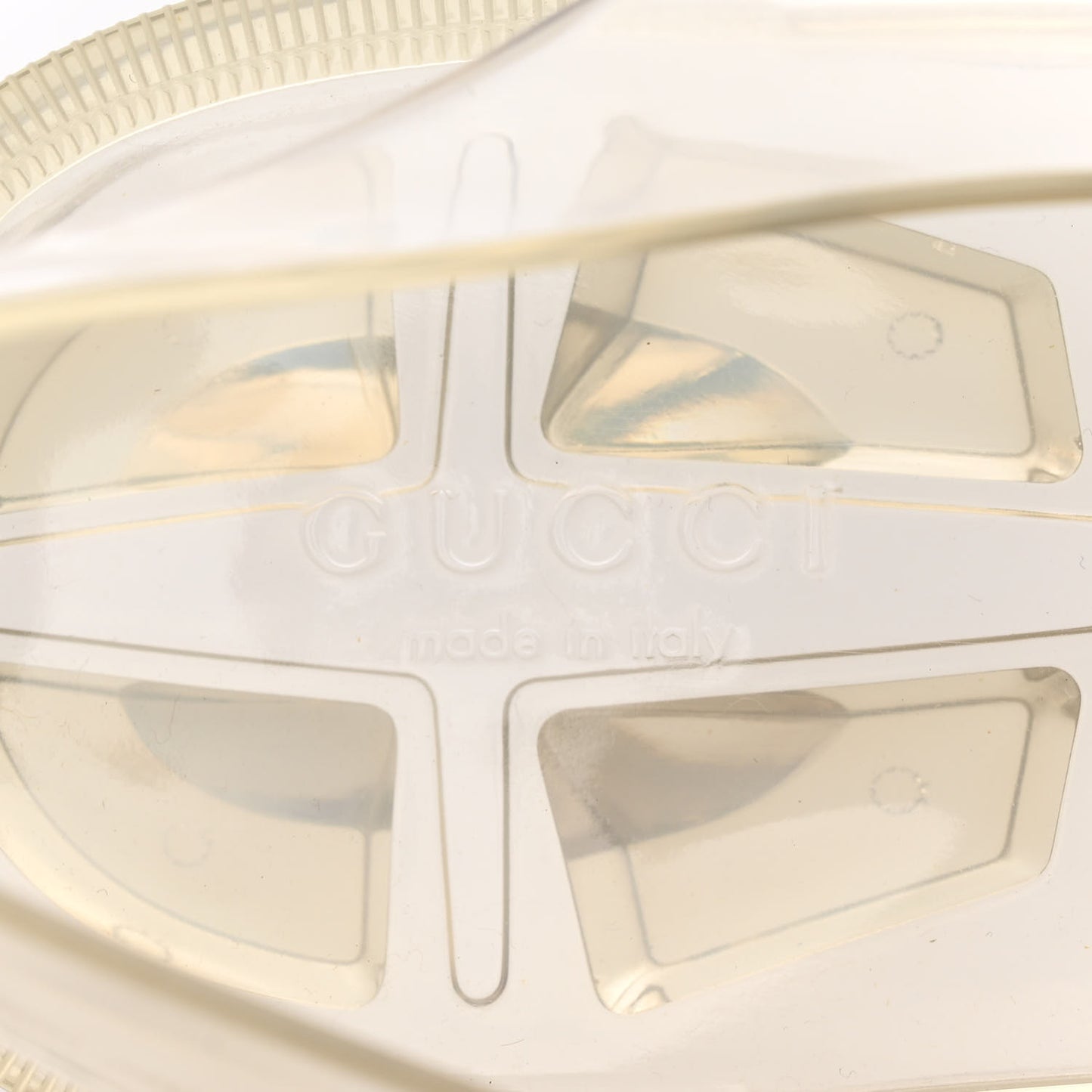 Shiny Rubber Double G Buckle Strap Sandals 40 Transparent