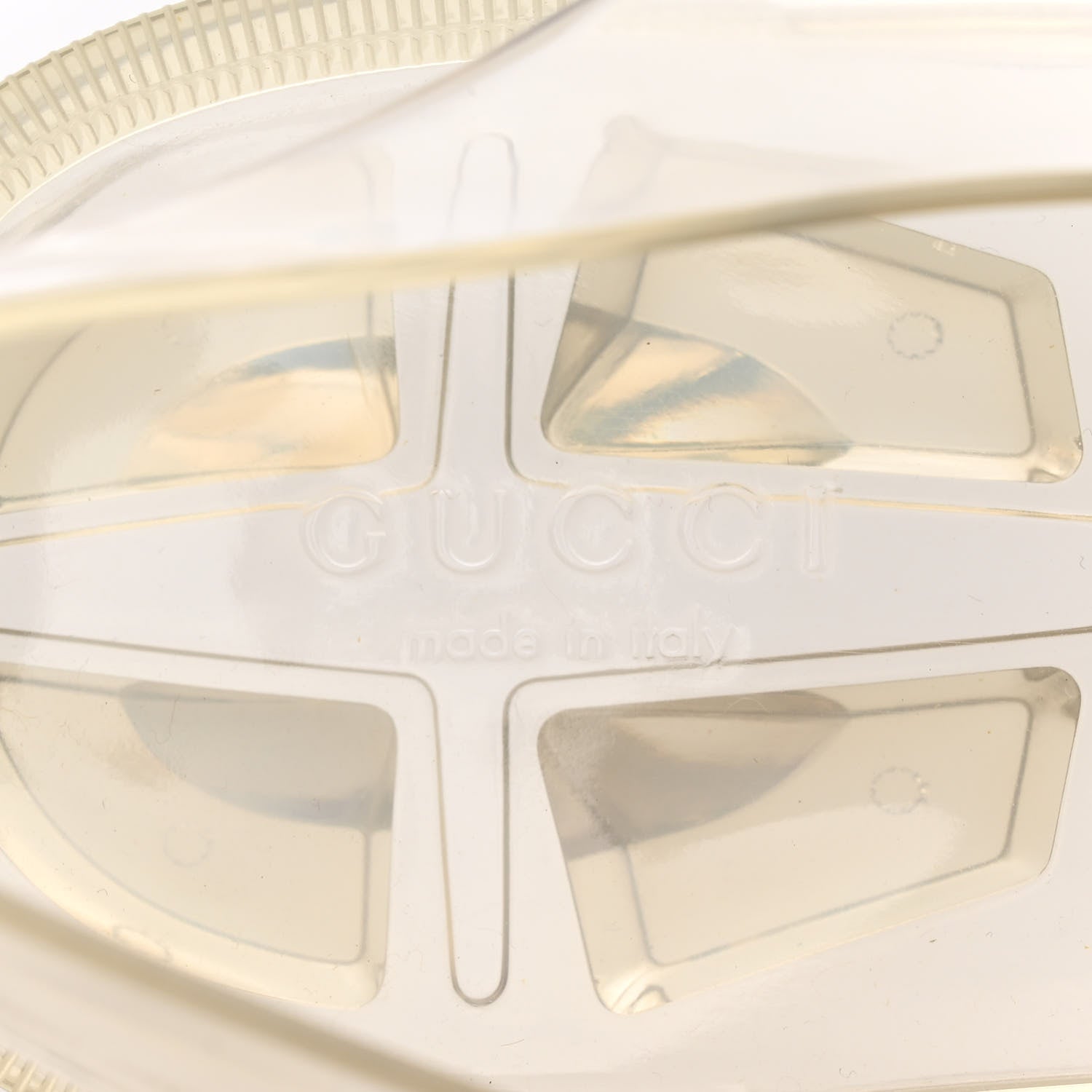 Gucci Shiny Rubber Double G Buckle Strap Sandals 40 Transparent 8 of 9