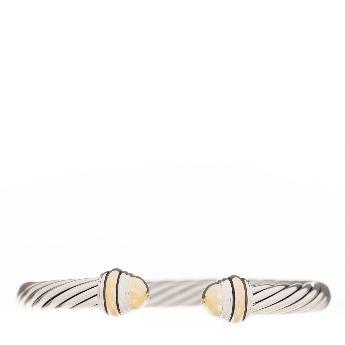 Sterling Silver 14K Yellow Gold 7mm Cable Classics Bracelet