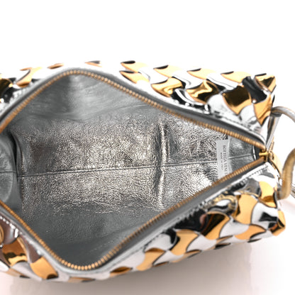 Bottega Veneta Metallic Lambskin Intrecciato Knot Small Loop Camera Bag Silver Gold 5 of 9