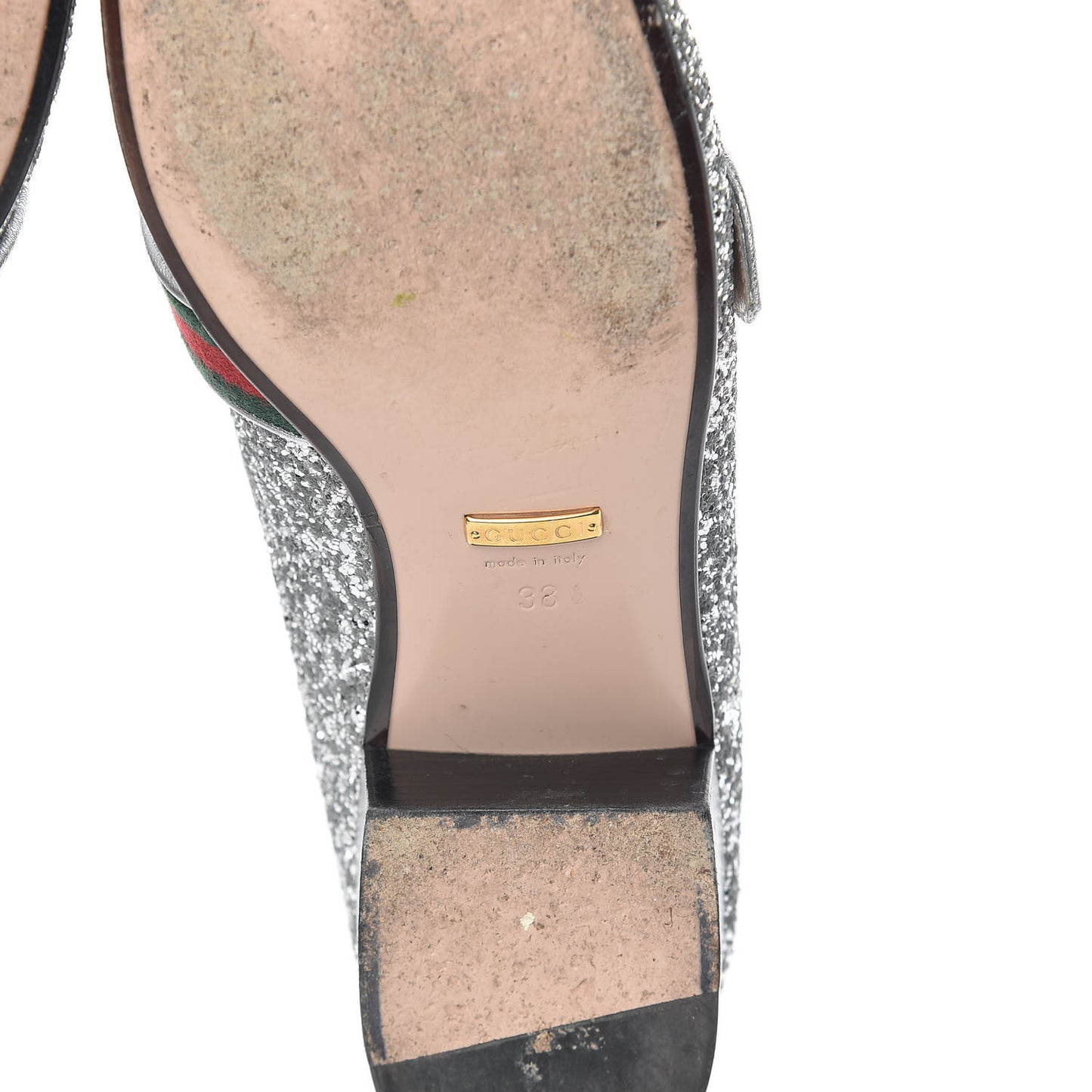 Glitter Web Peyton Loafers 38 Silver