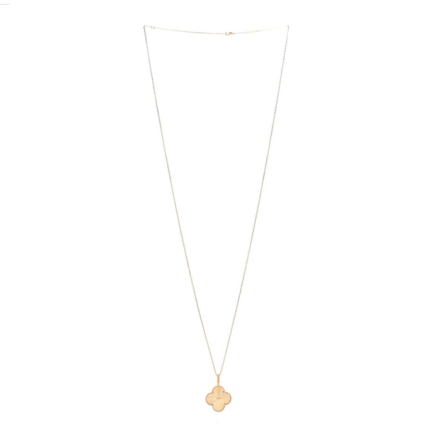 18K Yellow Gold Guilloche Magic Alhambra Long Necklace