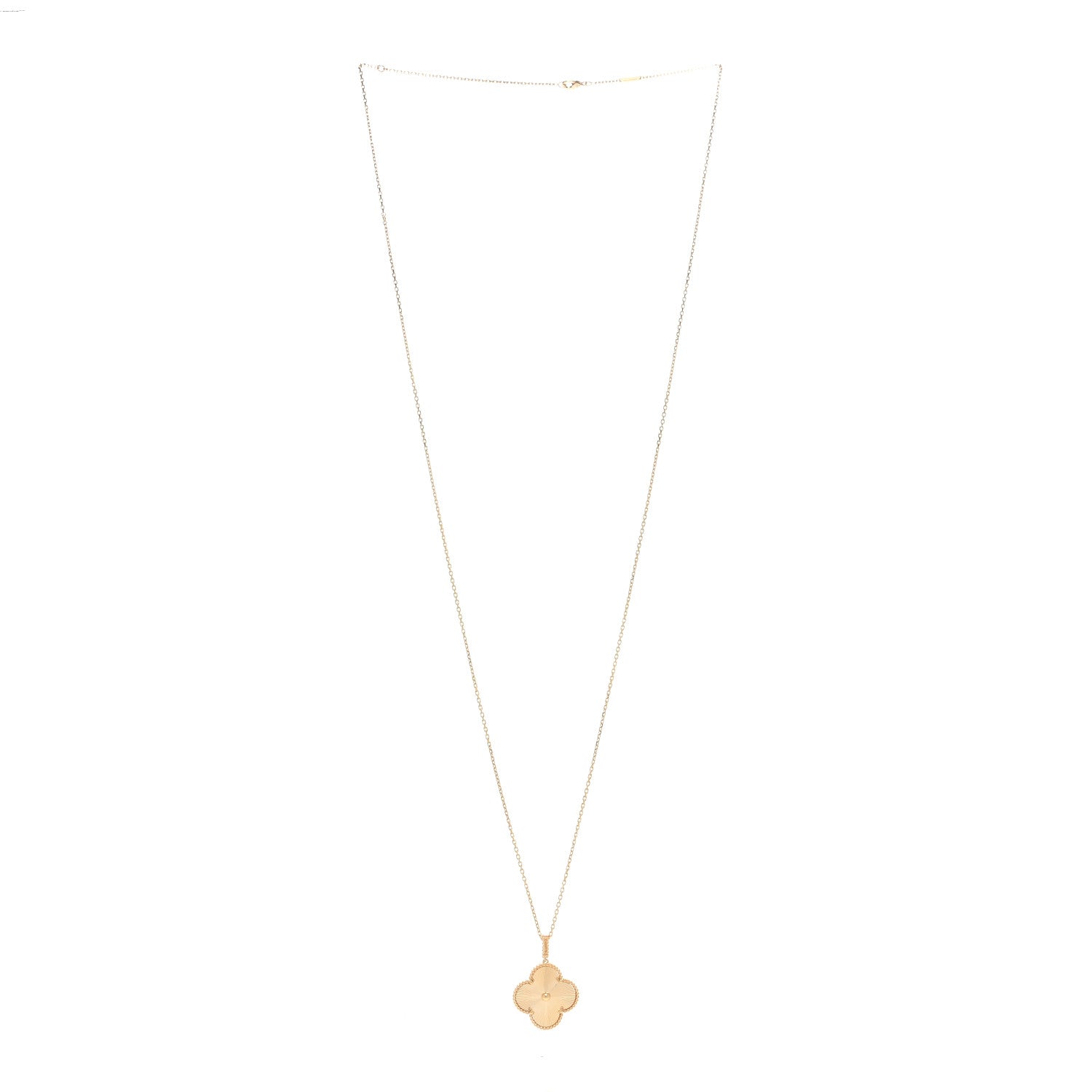Van Cleef & Arpels 18K Yellow Gold Guilloche Magic Alhambra Long Necklace 2 of 4