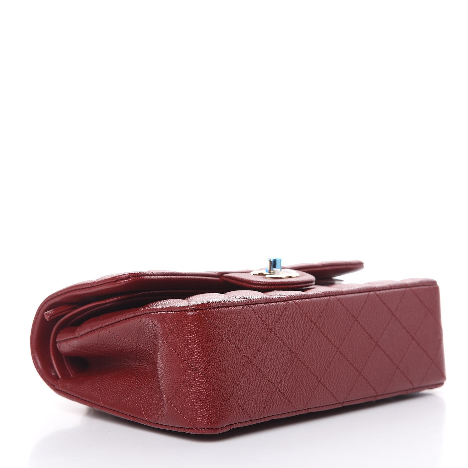 Chanel Caviar Quilted Small Double Flap Burgundy 4 of 10