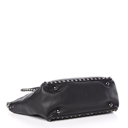 Valentino Garavani Vitello Small Rockstud Tote Black 4 of 13