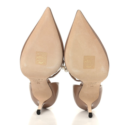 Jimmy Choo Patent Pearl Embellished Aurelie 65 Pumps 35 Ballet Pink 5 of 7