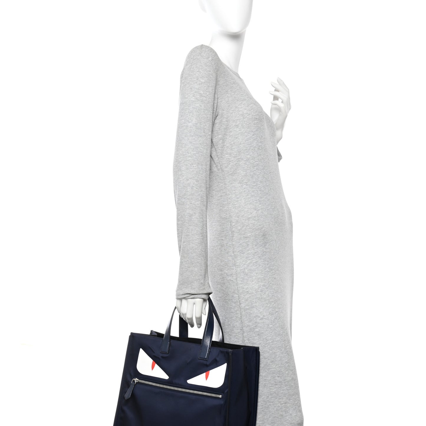Nylon Vitello Elite Monster Eyes Tote Blue Scuro White Multicolor