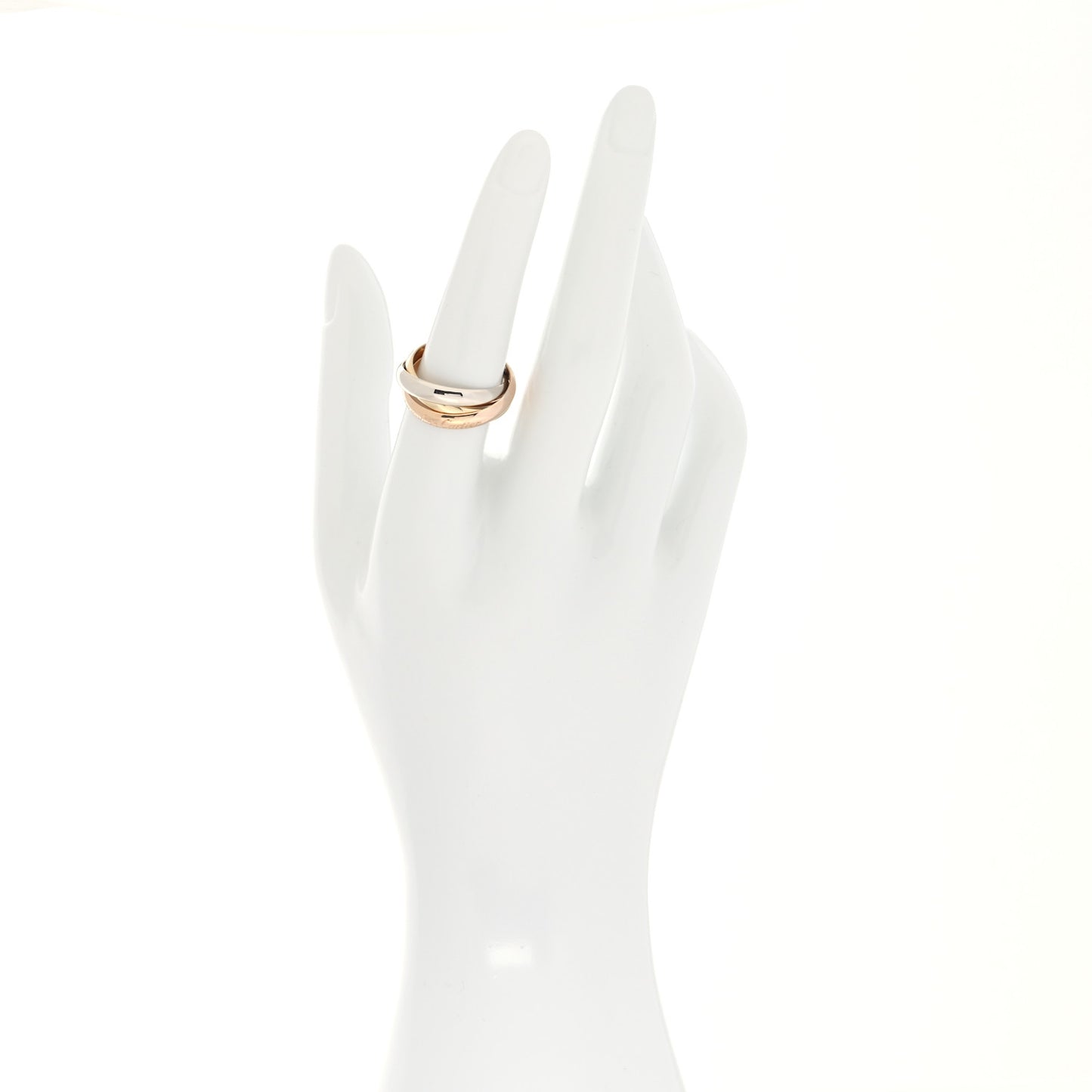 18K Pink Yellow White Gold Classic Les Must De Cartier Trinity Ring 54 6.75