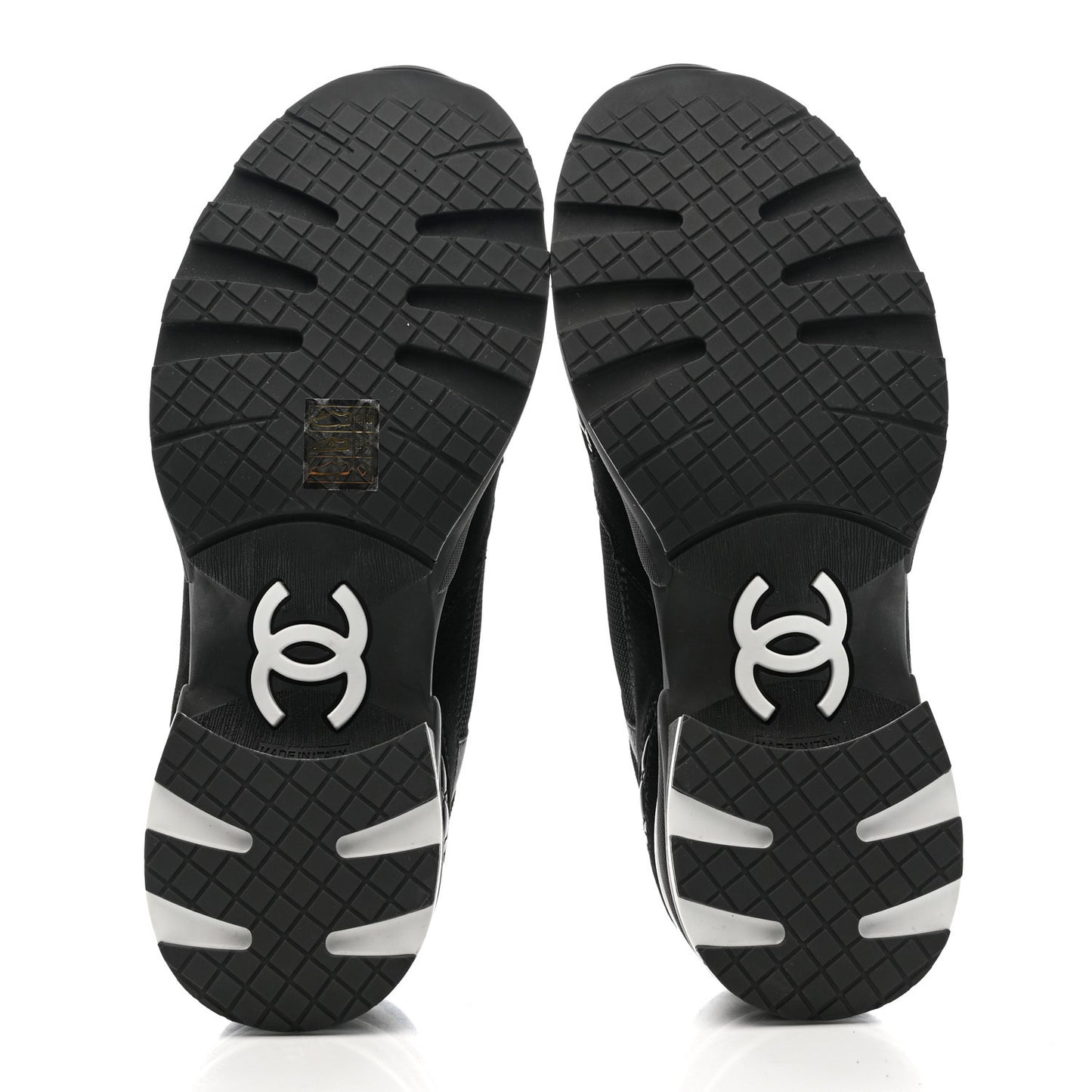 Mixed Fibers Suede Shiny Calfskin Womens CC Sneakers 39.5 Black