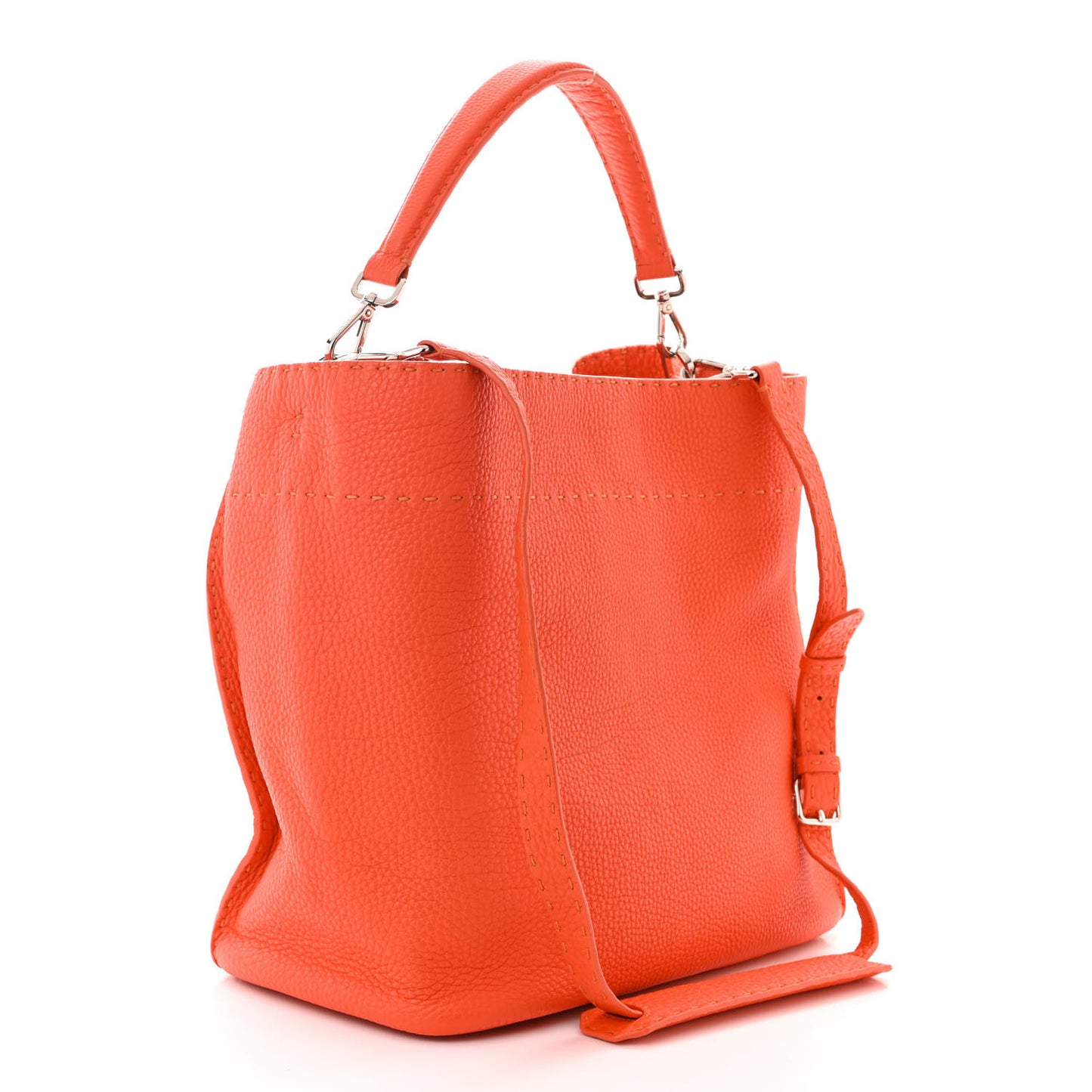 Cuoio Romano Selleria Large Anna Bucket Bag Arancio