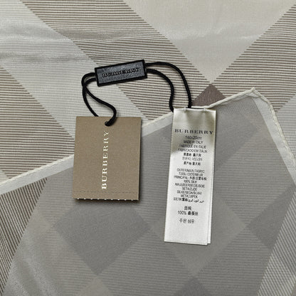 Burberry Silk Giant Check Scarf Pale Stone 4 of 5