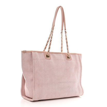 Chanel Mixed Fibers Calfskin Small Deauville Tote Rose Pink 3 of 11