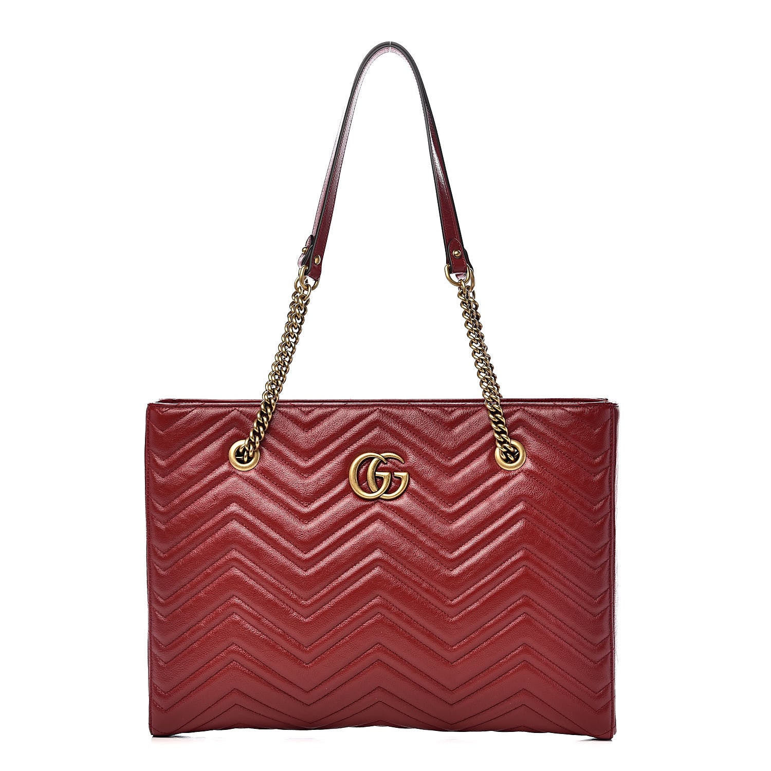 Gucci Azalea Calfskin Matelasse Medium GG Marmont Slim Tote Romantic Cerise 1 of 12