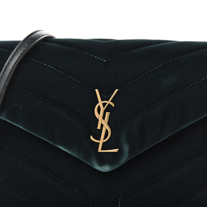 Saint Laurent Velvet Y Quilted Monogram Toy Loulou Chain Satchel Malachite 12 of 13