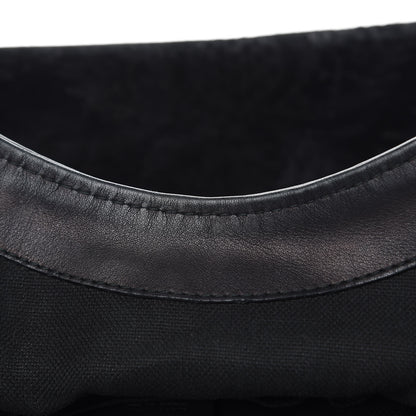 Gucci Nubuck Brocade Medium Soft Stirrup Shoulder Bag Black 16 of 18