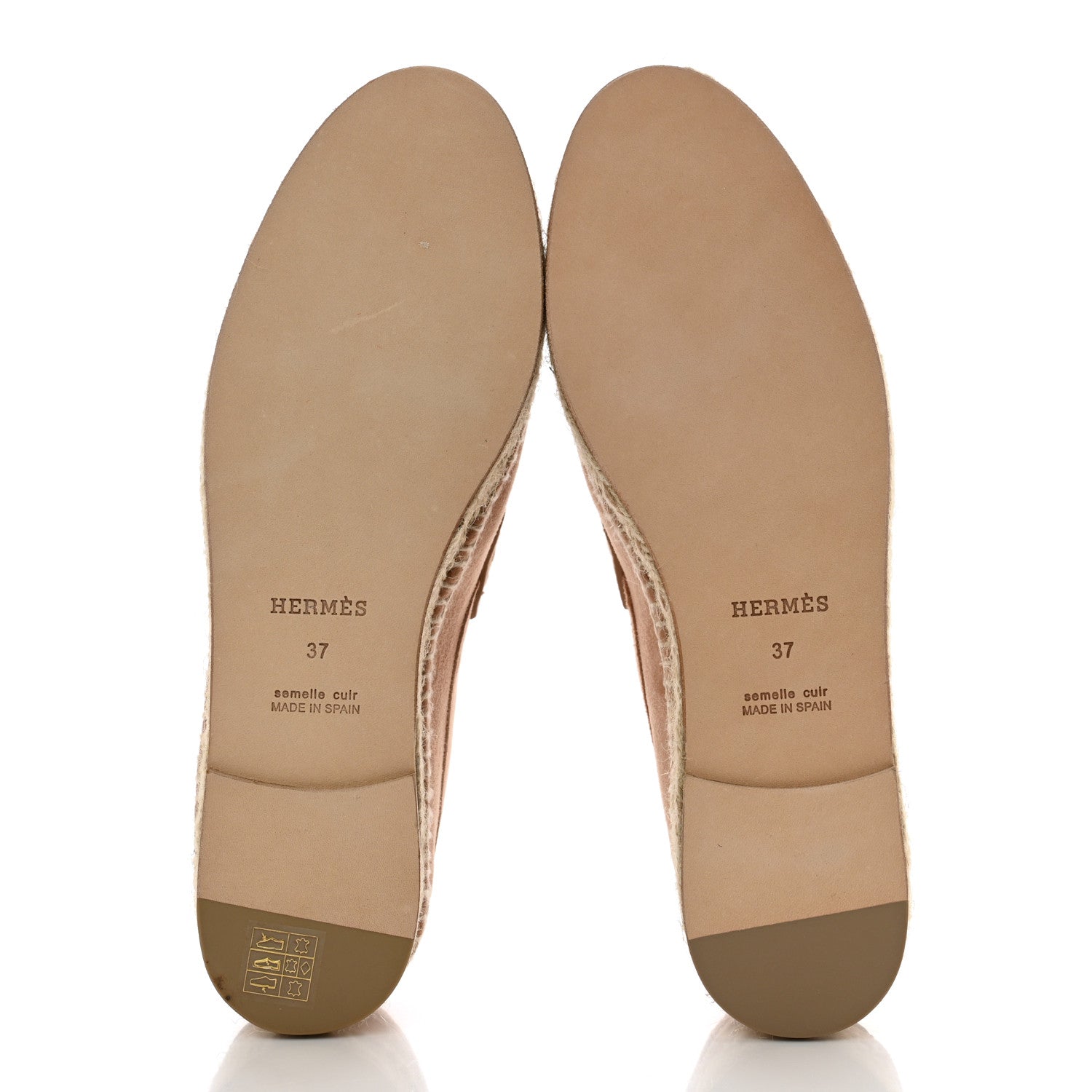 Hermes Suede Calfskin Womens Trip Espadrilles 37 Bois De Santal 5 of 9