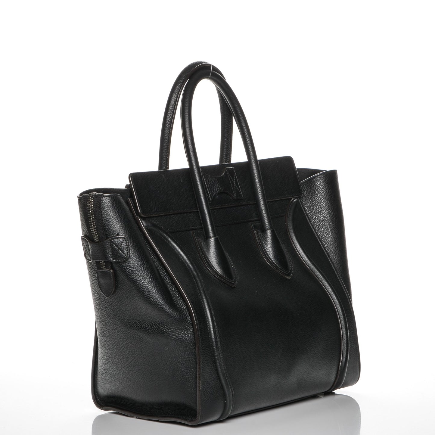 Drummed Calfskin Mini Luggage Black
