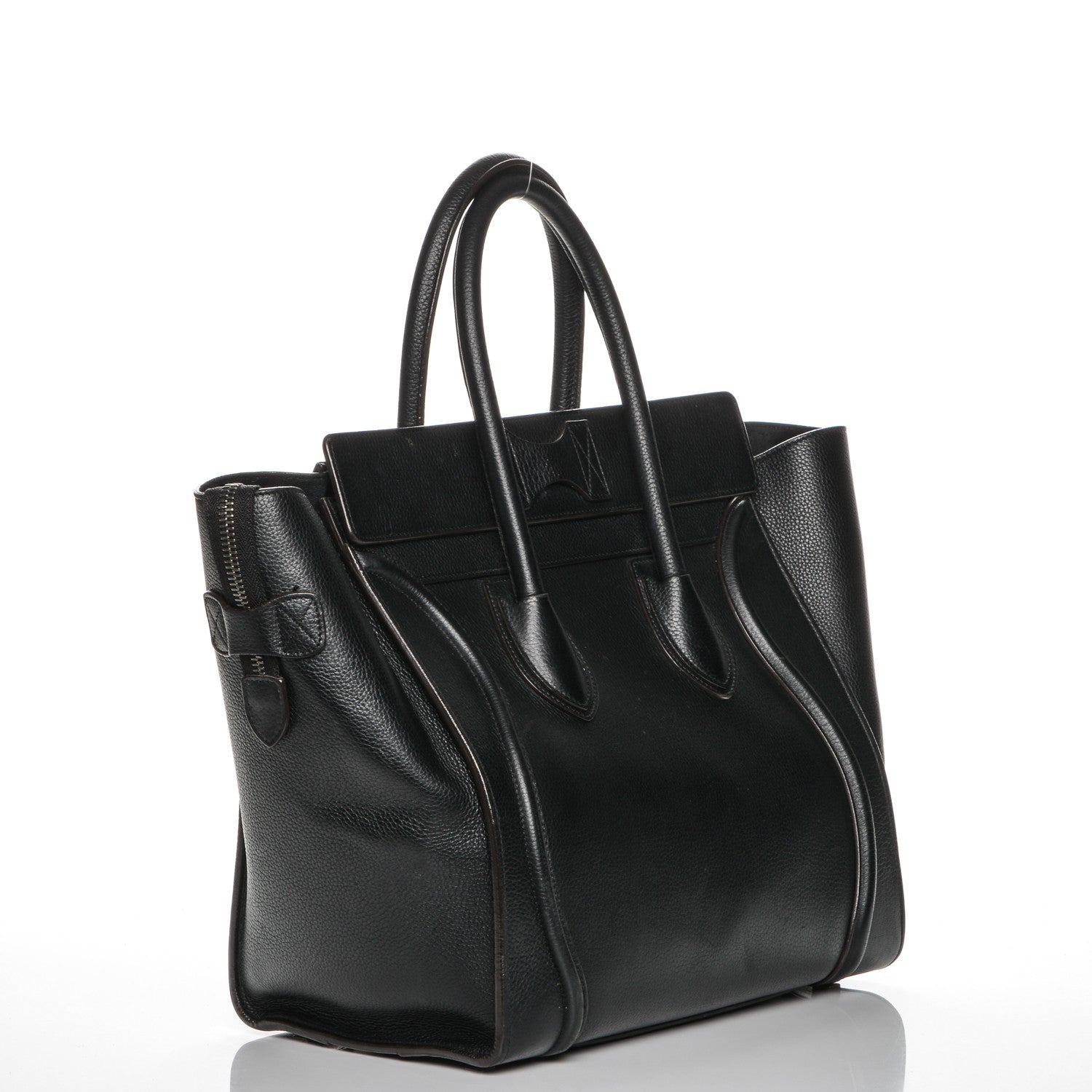 Celine Drummed Calfskin Mini Luggage Black 3 of 6