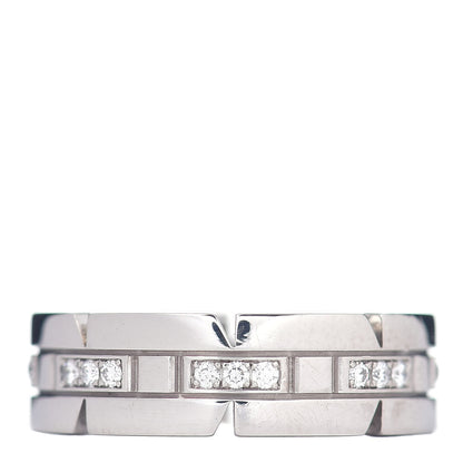 Cartier 18K White Gold Diamond Tank Francaise Band Ring 51 5.75 1 of 4