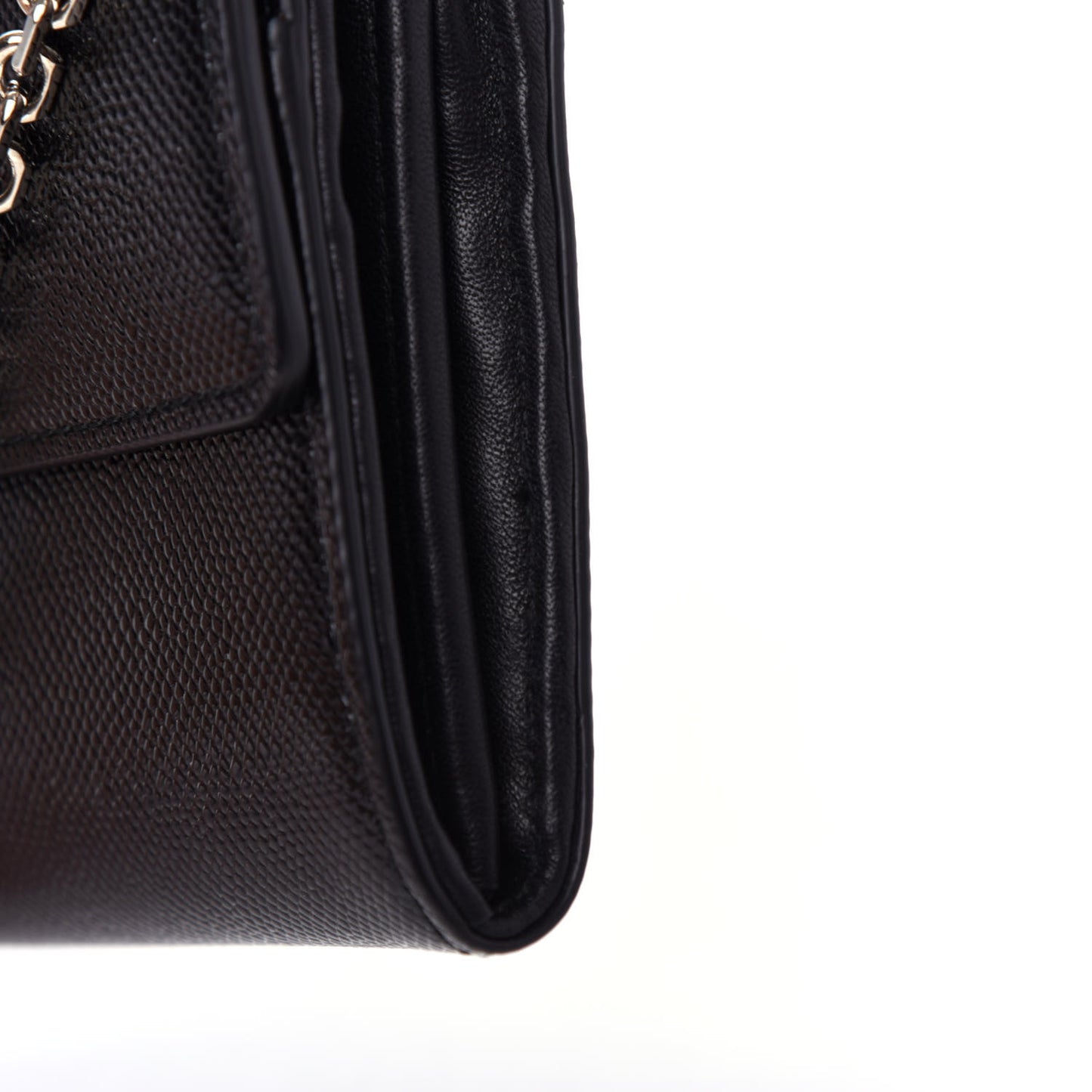 Grained Calfskin Mania Rendez-Vous Chain Wallet Black