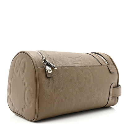 Gucci Piuma Calfskin Jumbo GG Embossed Small Toiletry Case Good Taupe 3 of 9