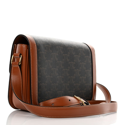 Celine Triomphe Canvas Calfskin Medium Triomphe Bag Tan 3 of 13