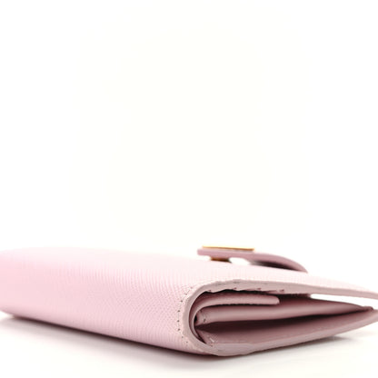 Prada Saffiano Small Triangle Bi-Fold Tab Wallet Alabastro 8 of 9