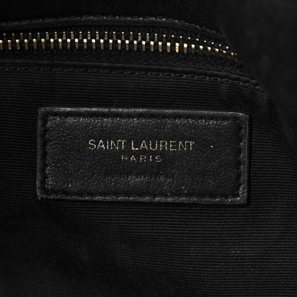 Saint Laurent Lambskin Quilted Medium Loulou Puffer Monogram Chain Satchel Black 6 of 9