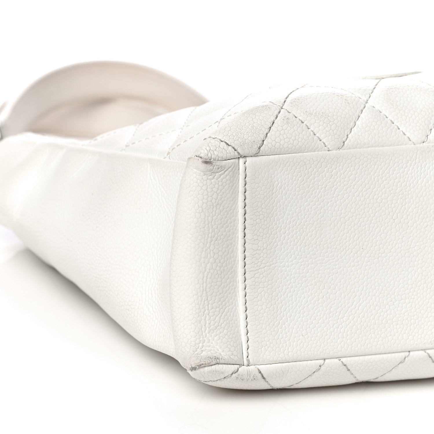 Chanel Caviar Quilted Petit Shopping Tote PST White 10 of 38