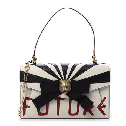 Gucci Calfskin Osiride Future Top Handle Bag Mystic White Hibiscus Red Black 1 of 12