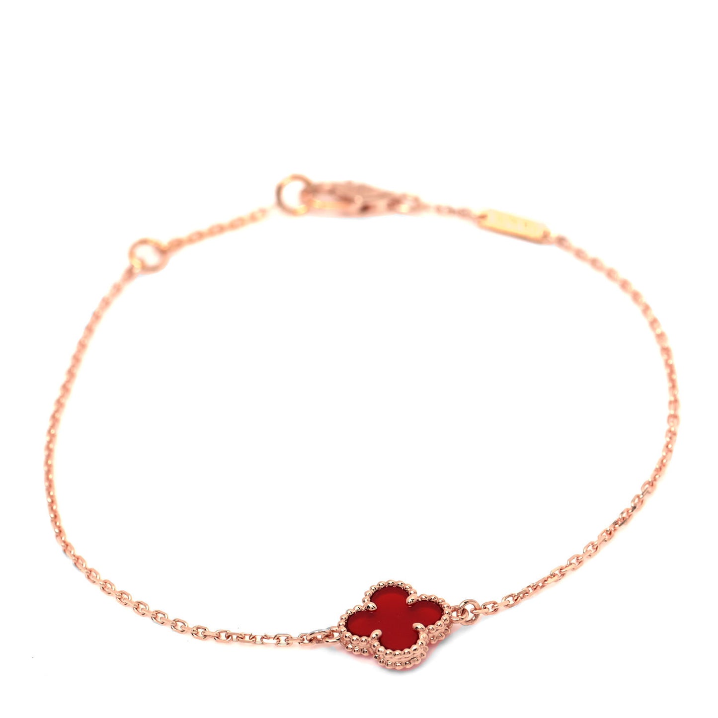 18K Rose Gold Carnelian Sweet Alhambra Bracelet