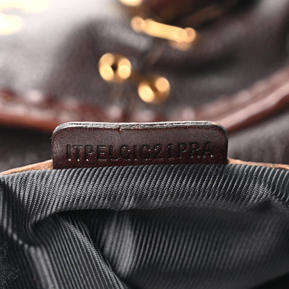 Burberry Calfskin Metal Stitch Lowry Chocolate Brown 8 of 11