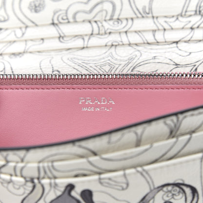 Prada X JAMES JEAN Glace Calfskin Rabbit Print Continental Wallet Opaline 6 of 7