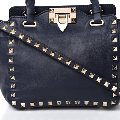Valentino Garavani Vitello Mini Rockstud Tote Marine 10 of 14