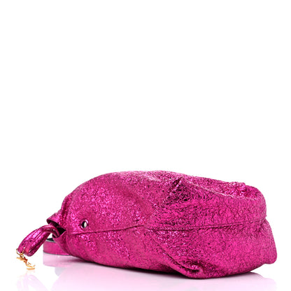 Saint Laurent Crinkled Calfskin Small Teddy Bucket Bag Pink 5 of 11