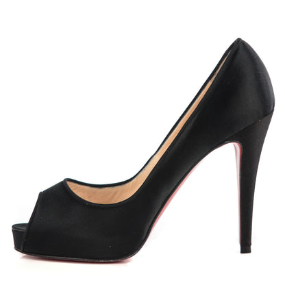 Christian Louboutin Satin Very Prive 120 Pumps 38 Black 1 of 7