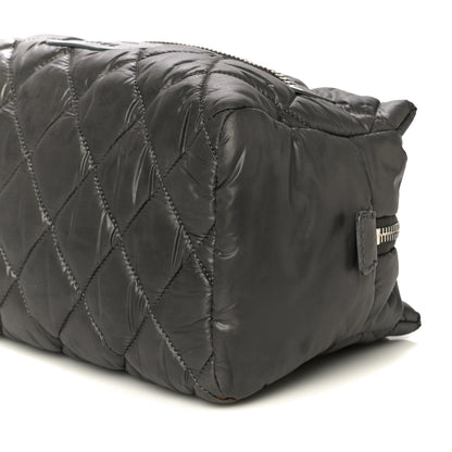 Chanel Nylon Quilted Cocoon Cosmetic Case Grey 10 of 16