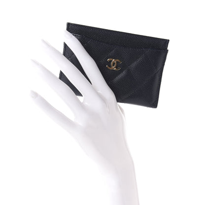 Chanel Caviar Quilted Card Holder Navy 2 of 10