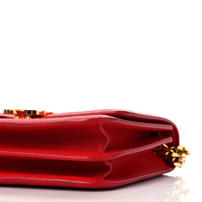 Burberry Grainy Calfskin Monogram Embossed Small TB Chain Bag Bright Red 8 of 8