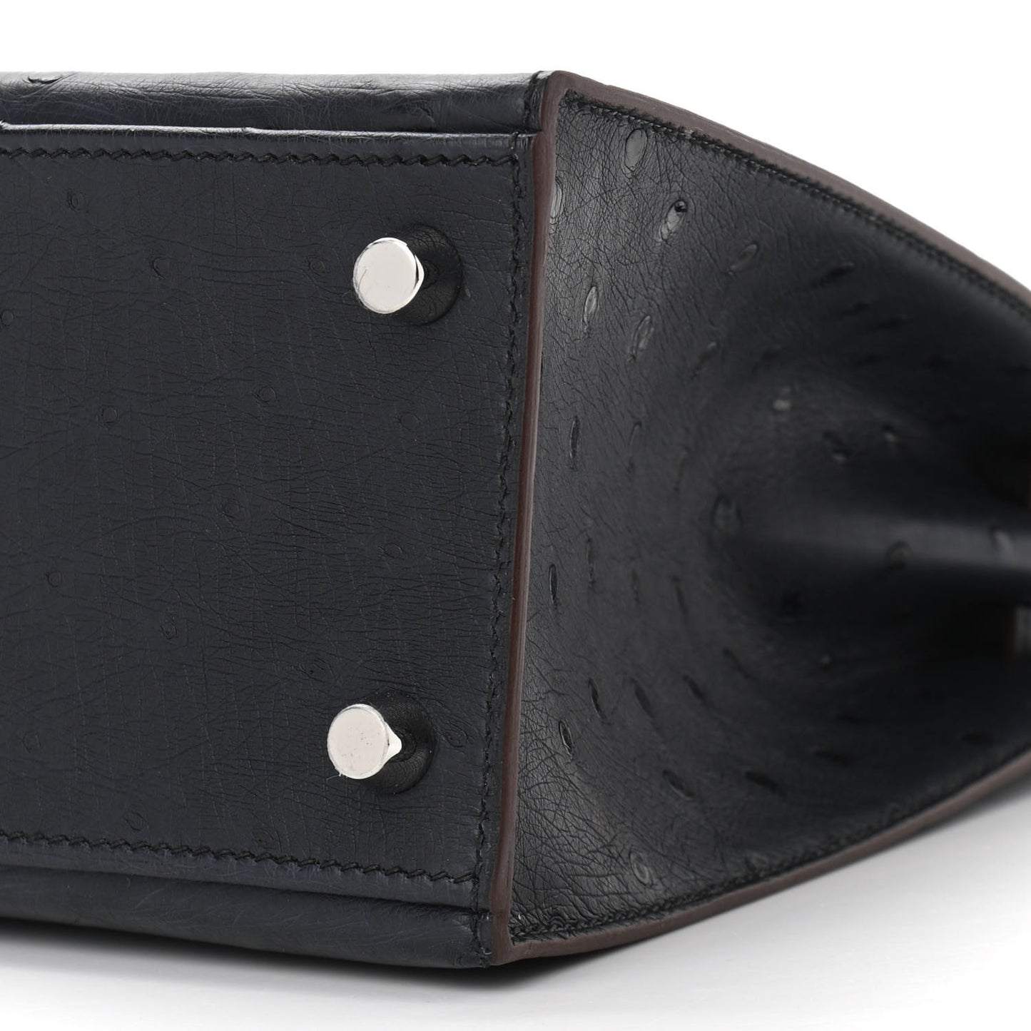 Ostrich Horseshoe Kelly Sellier 25 Bleu Indigo Rose Tyrien