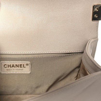 Chanel Caviar Quilted Medium Boy Flap Dark Beige 6 of 11