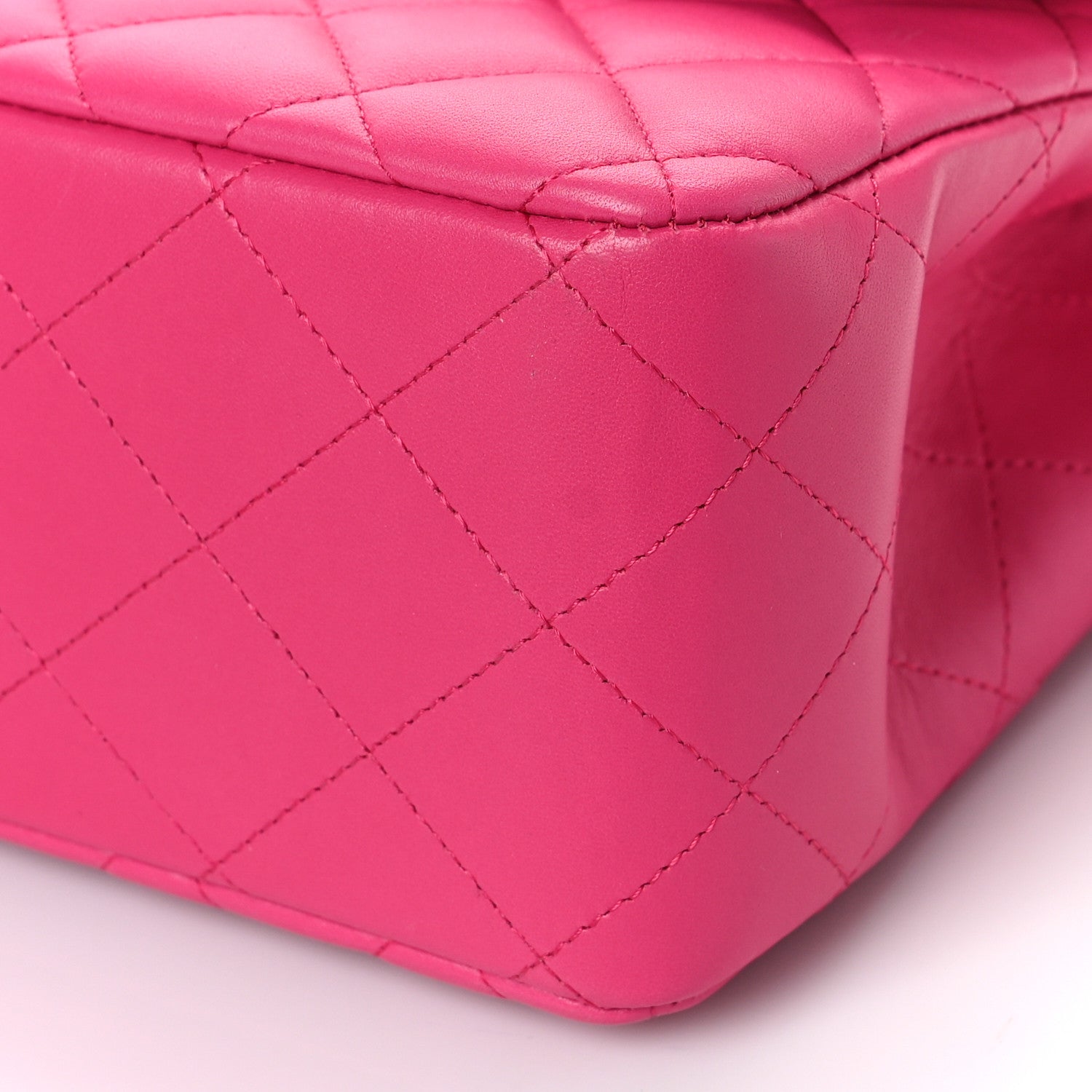 Chanel Lambskin Quilted Jumbo Double Flap Dark Pink 8 of 8