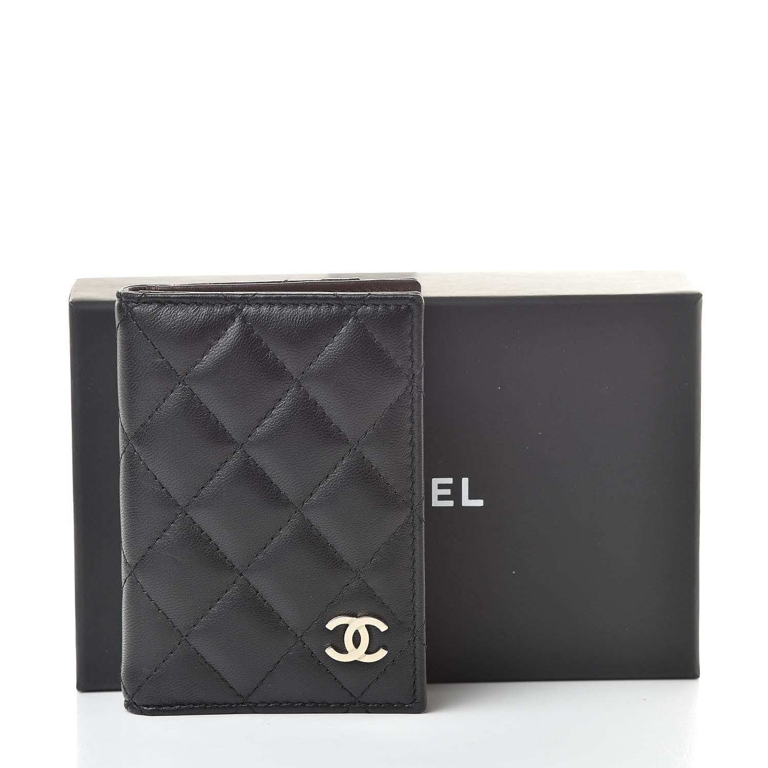 Chanel Lambskin Quilted Card Holder Wallet Black 8 of 8