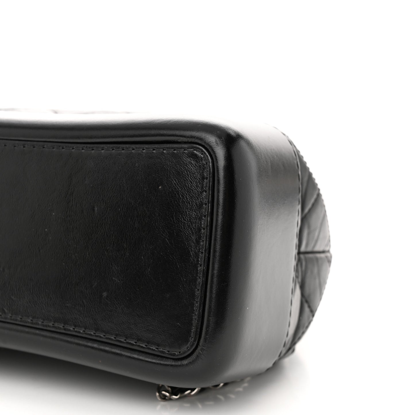 Aged Calfskin Quilted Small Gabrielle Backpack Black