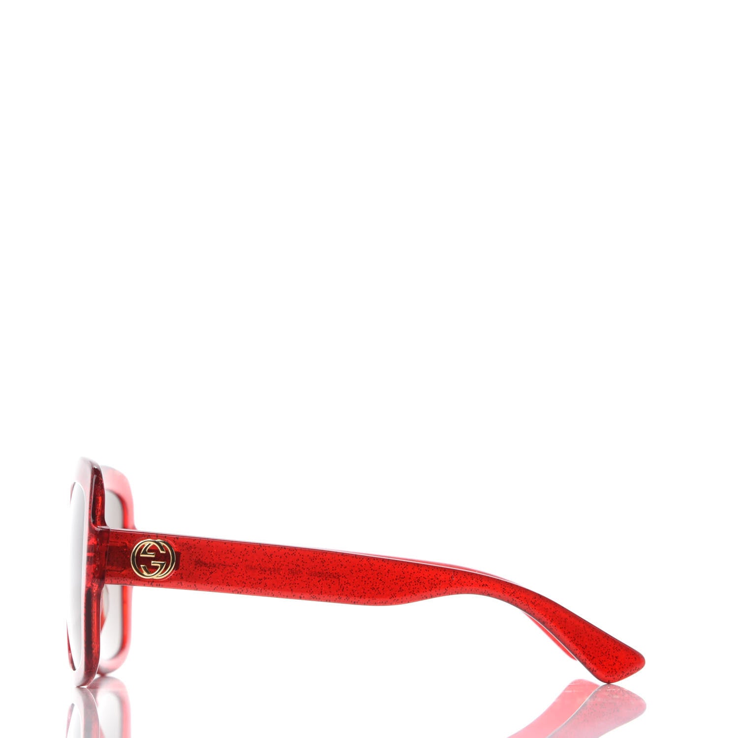 Gucci Square Frame GG 0036S Sunglasses Glitter Red 3 of 8