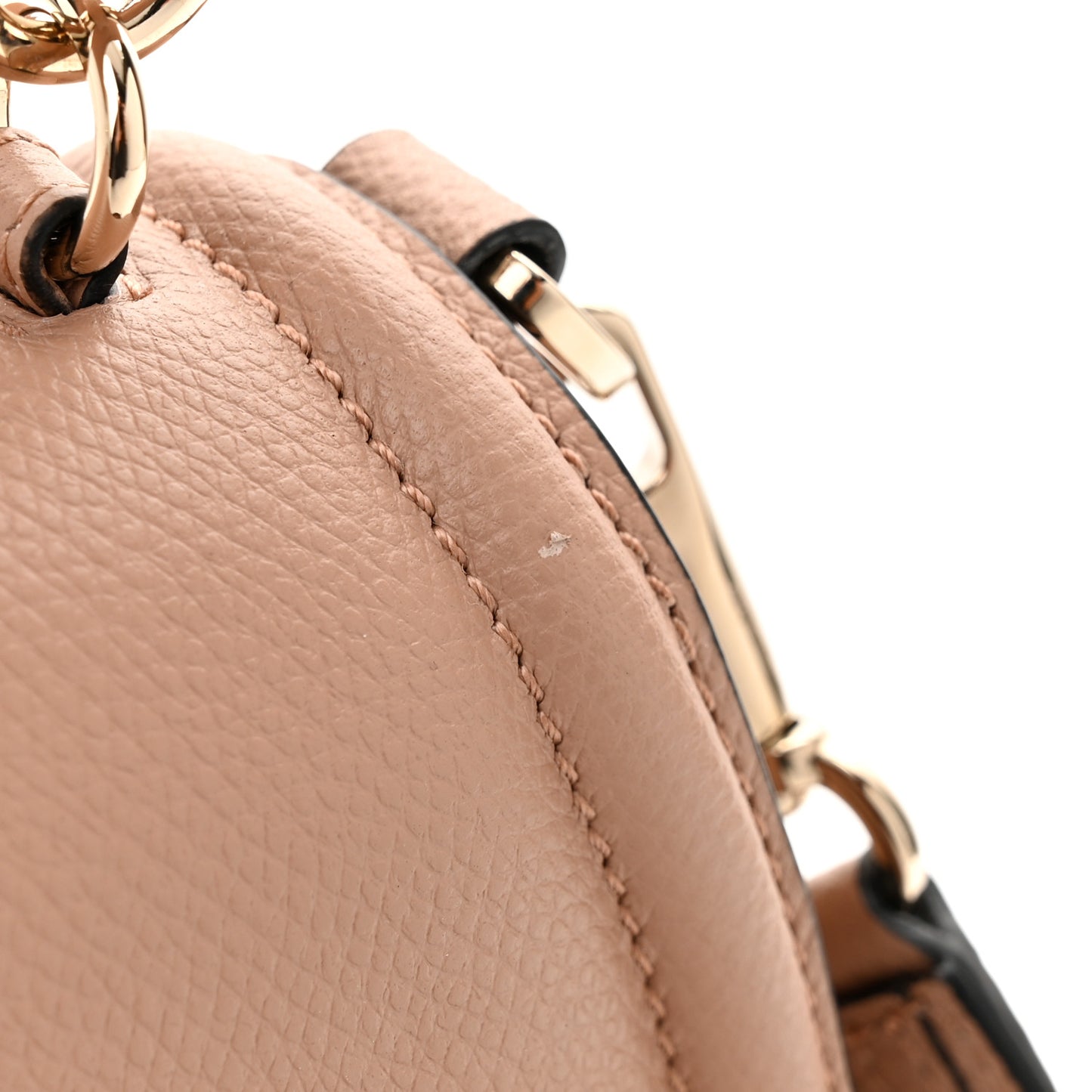 Grainy Calfskin VSling Saddle Bag Rose Cannelle