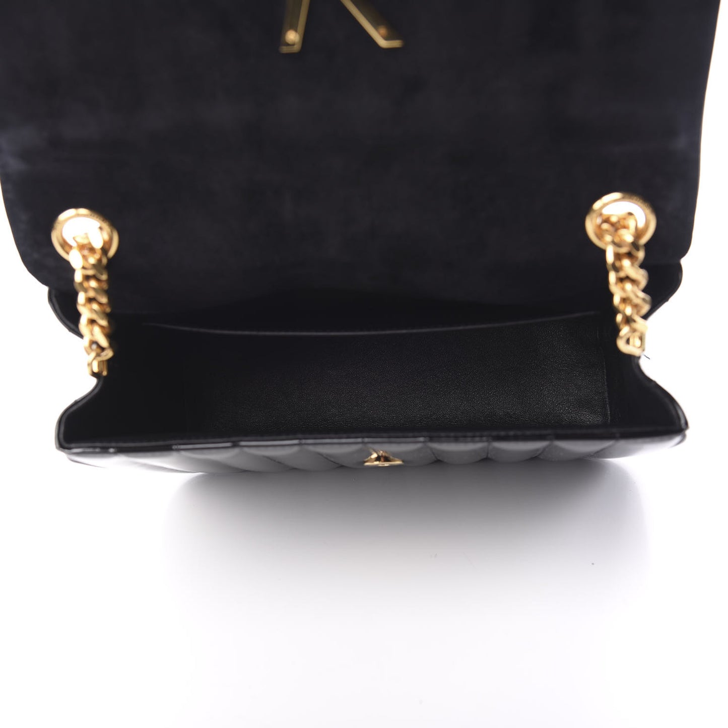 Patent Matelasse Monogram Large Vicky Chain Bag Black