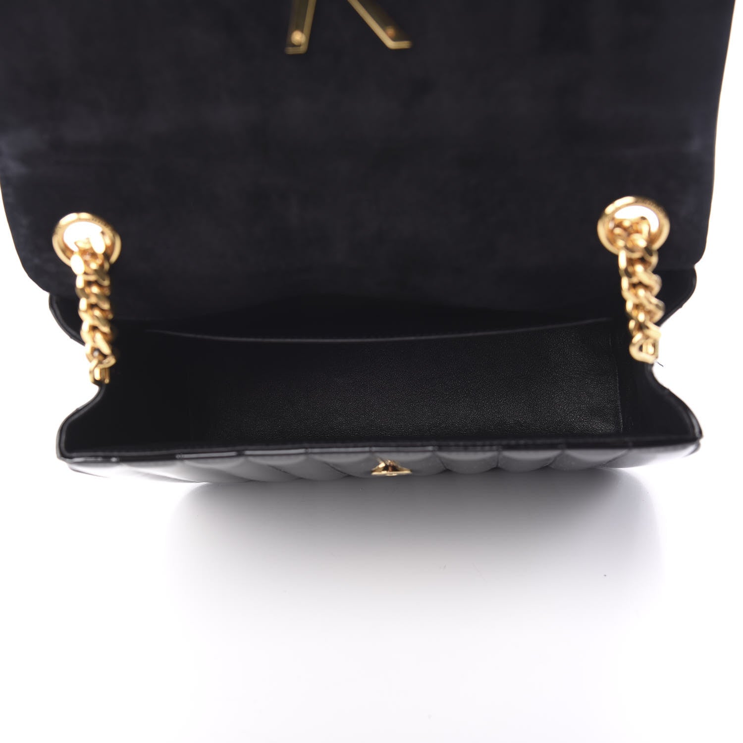Saint Laurent Patent Matelasse Monogram Large Vicky Chain Bag Black 4 of 11