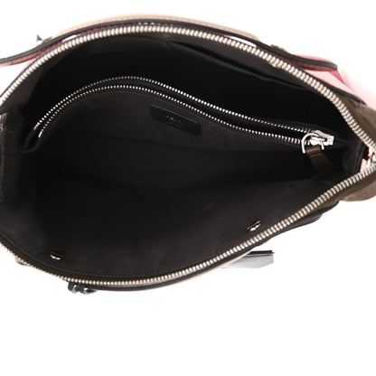 Fendi Vitello Dolce 4 Color Medium By The Way Boston Bag Fragola Black Multicolor 9 of 15
